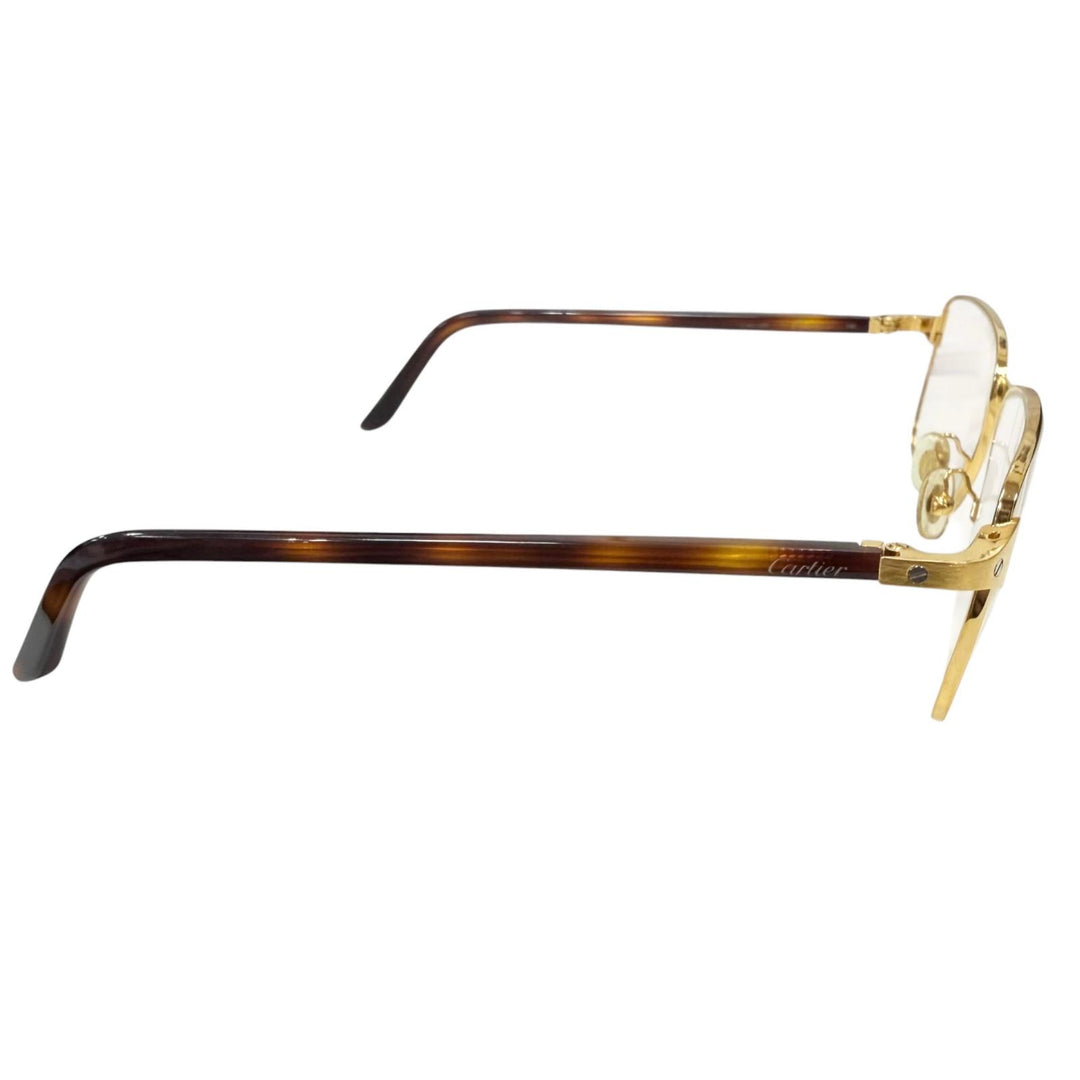 Great Cartier Glasses Tortoiseshell Pattern Santos de Cartier Square gold