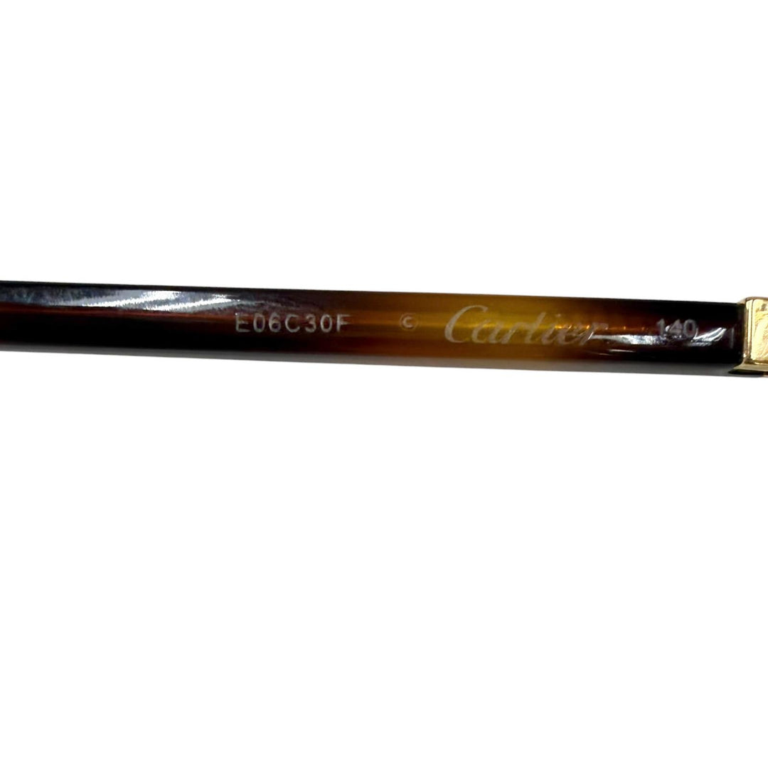 Great Cartier Glasses Tortoiseshell Pattern Santos de Cartier Square gold