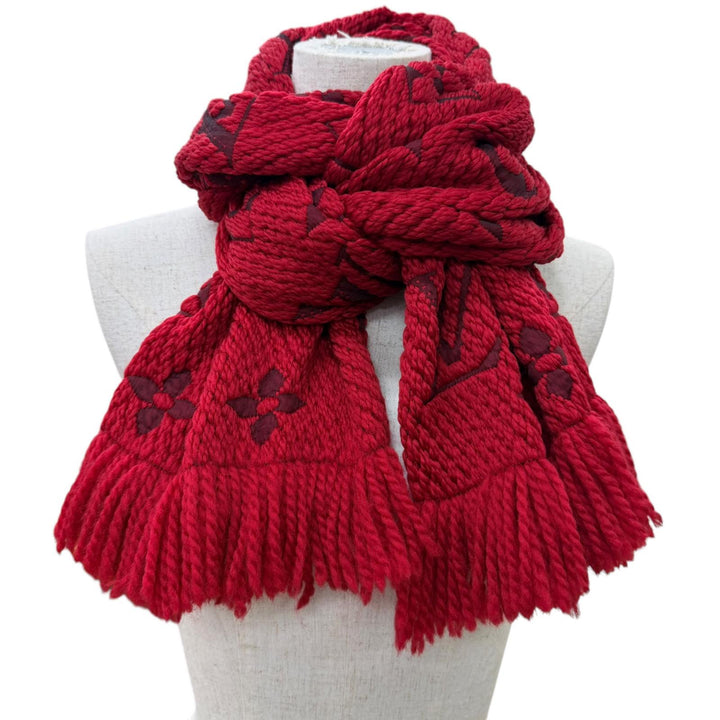 Great LOUIS VUITTON Scarf Esharp Logomania Monogram wool Women M72432