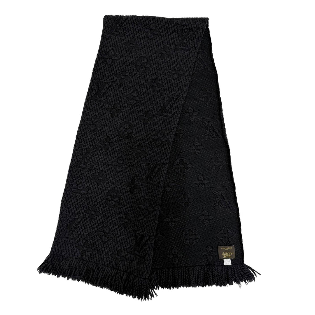 Great LOUIS VUITTON Scarf Esharp Logomania Monogram Black series wool Women
