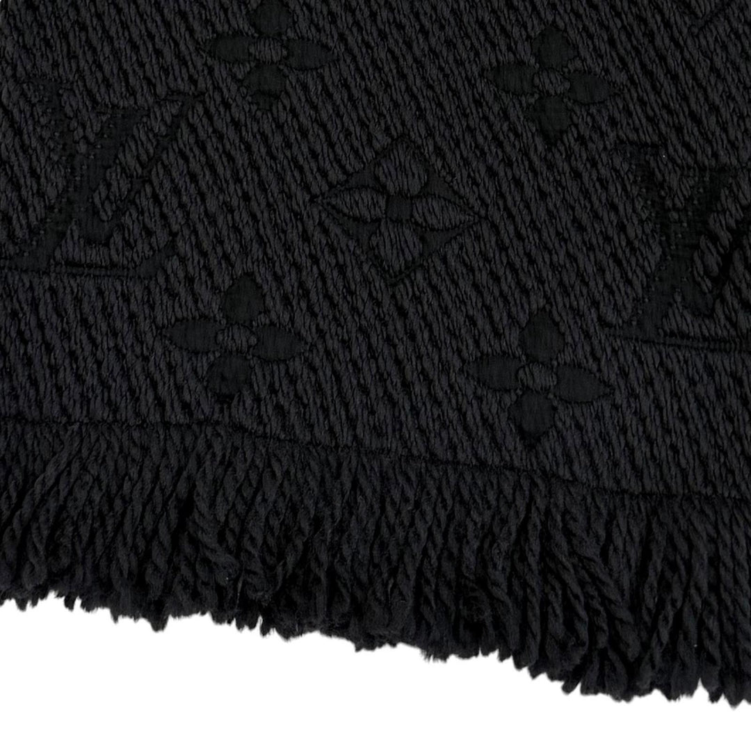 Great LOUIS VUITTON Scarf Esharp Logomania Monogram Black series wool Women