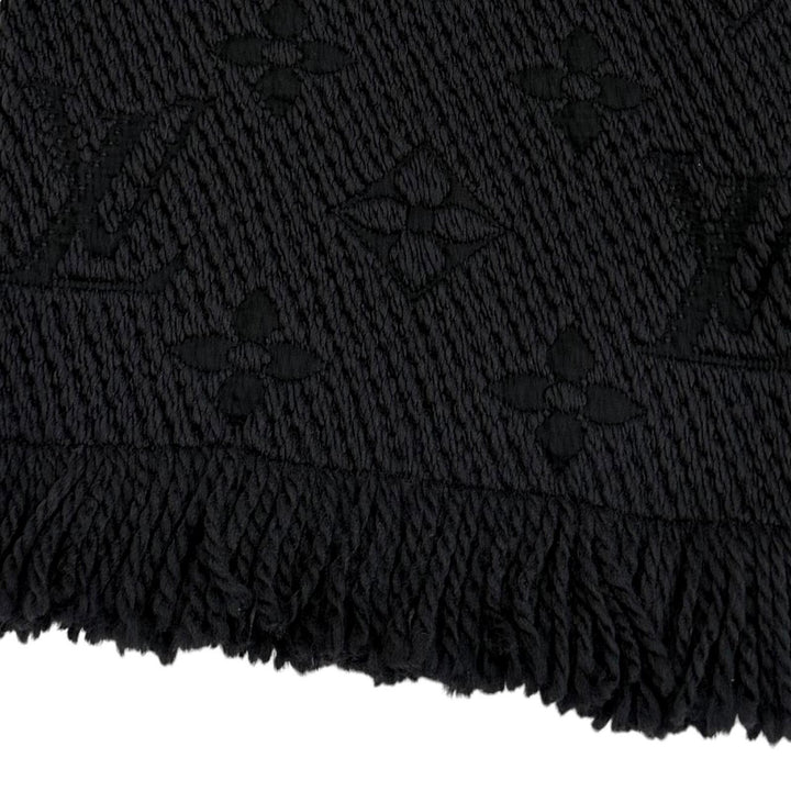 Great LOUIS VUITTON Scarf Esharp Logomania Monogram Black series wool Women