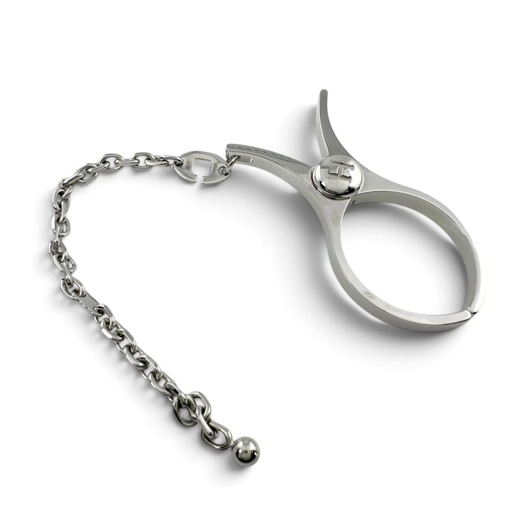 Excellent HERMES strap FILOU H logo glove holder Silver Women
