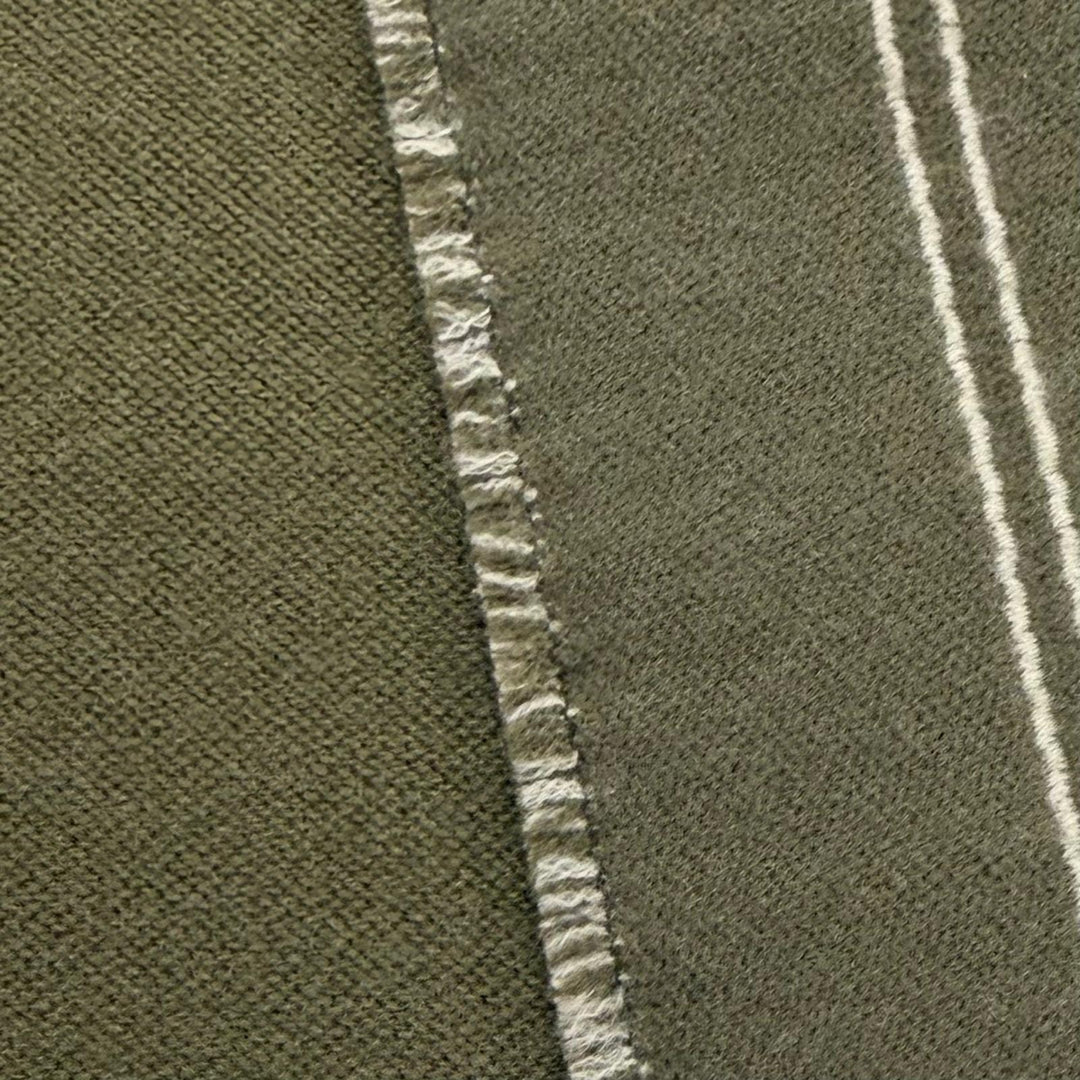 Excellent LOUIS VUITTON Scarf Monogram Stripes khaki wool mens