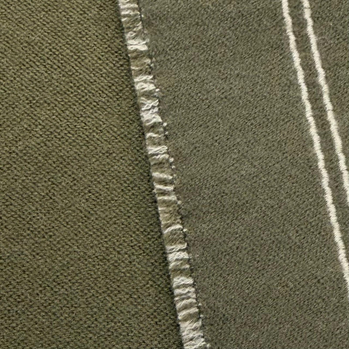 Excellent LOUIS VUITTON Scarf Monogram Stripes khaki wool mens