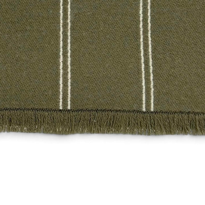 Excellent LOUIS VUITTON Scarf Monogram Stripes khaki wool mens