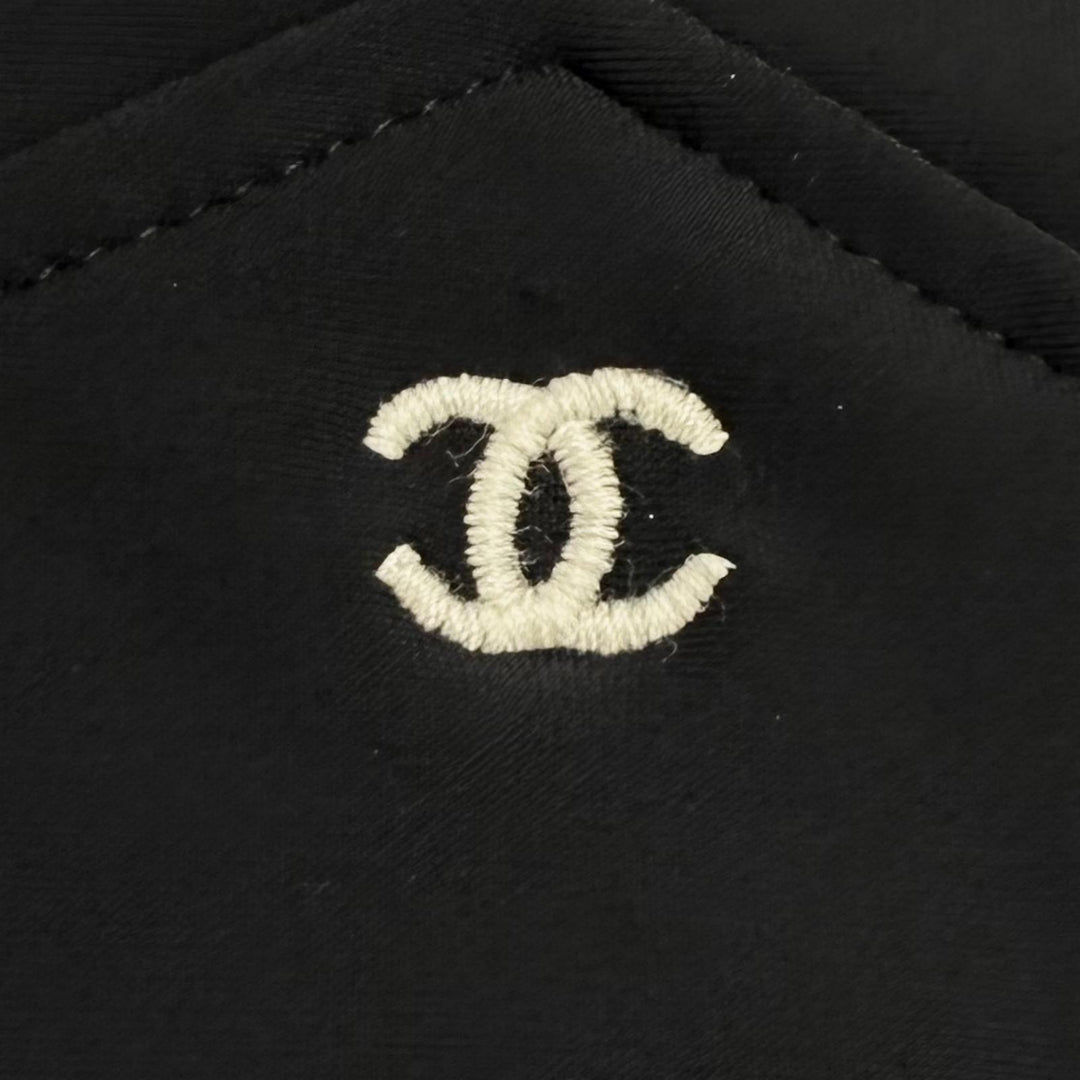 Great CHANEL one piece COCO Mark embroidered jersey Nylon 38 97C P08597