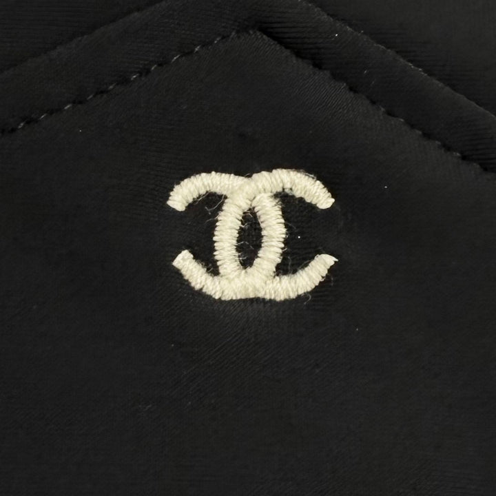 Great CHANEL one piece COCO Mark embroidered jersey Nylon 38 97C P08597