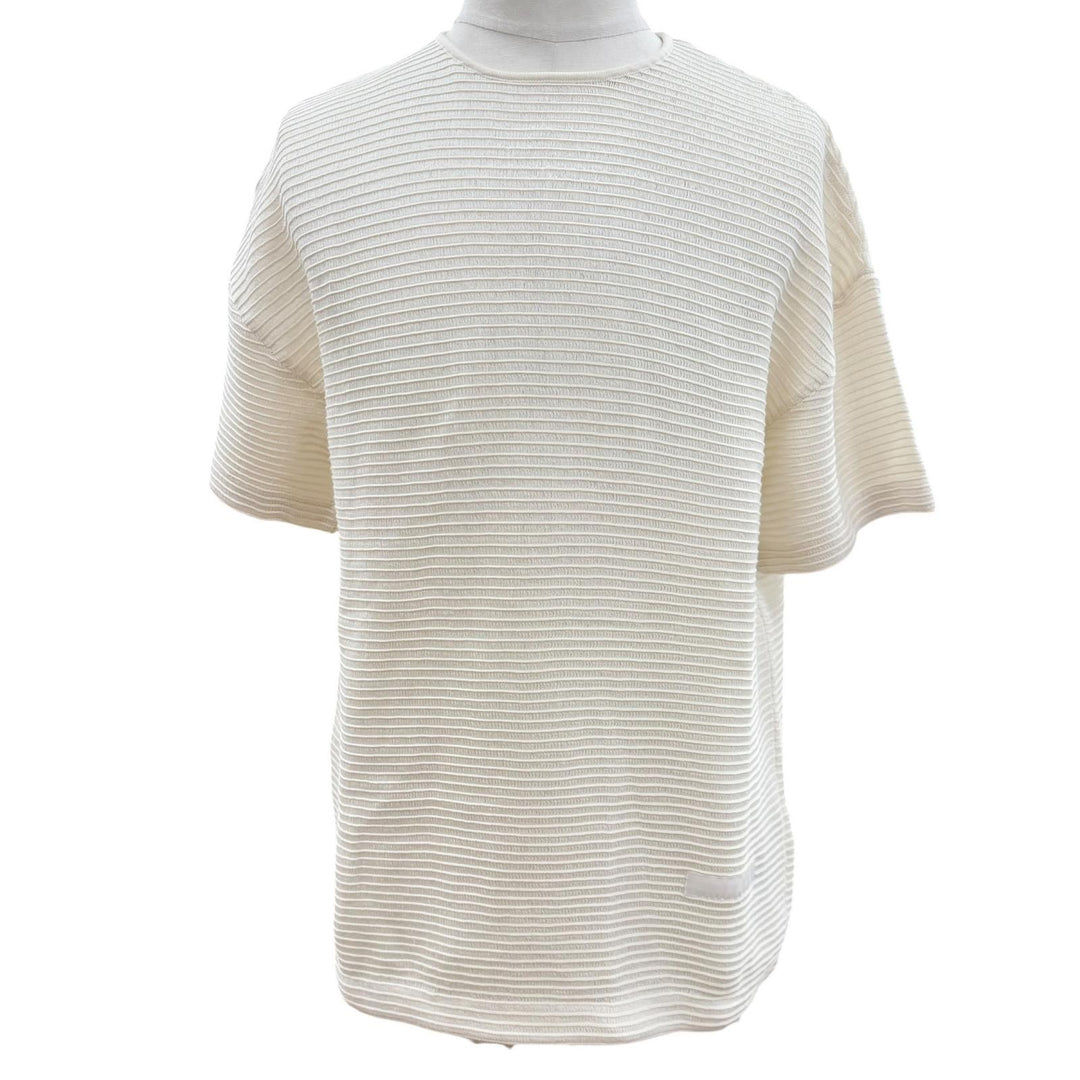 Pristine DIOR Short sleeve T-shirt Ivory cotton mens S 393M648AT559