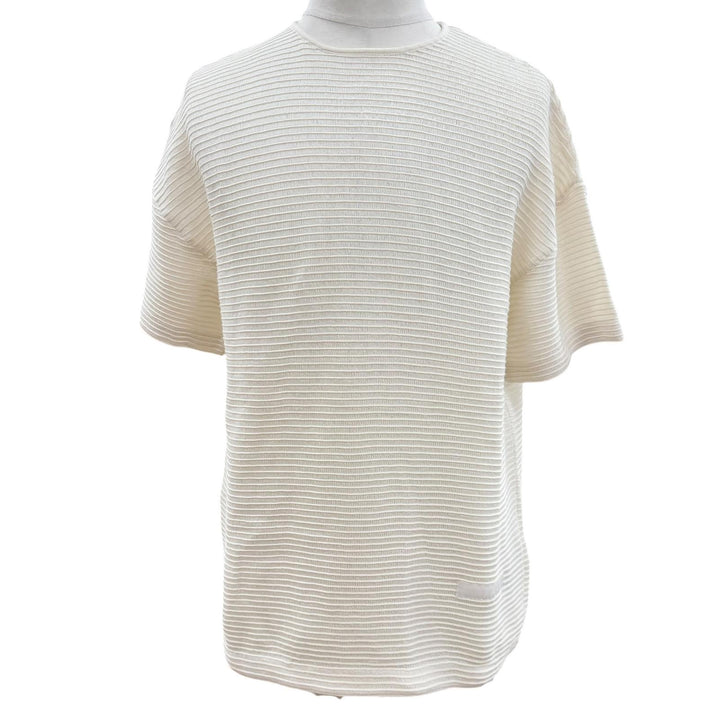 Pristine DIOR Short sleeve T-shirt Ivory cotton mens S 393M648AT559