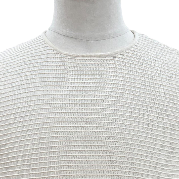Pristine DIOR Short sleeve T-shirt Ivory cotton mens S 393M648AT559