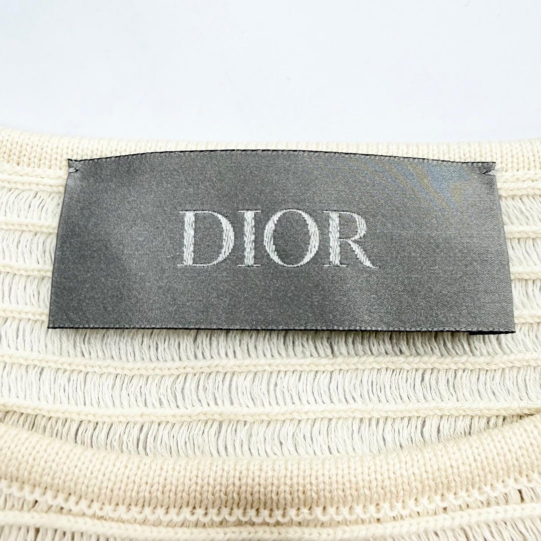 Pristine DIOR Short sleeve T-shirt Ivory cotton mens S 393M648AT559