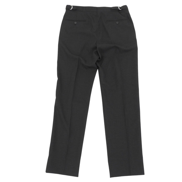 Pristine CARUSO slacks Tapered, 1-tuck, center crease black wool mens