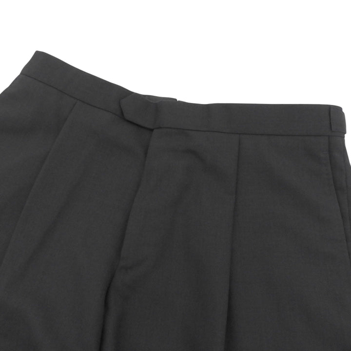 Pristine CARUSO slacks Tapered, 1-tuck, center crease black wool mens