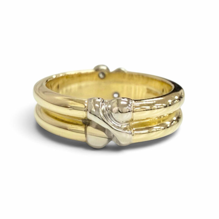 Excellent TIFFANY&Co. Ring ring Signature ring Diamond combination 750YG/WG
