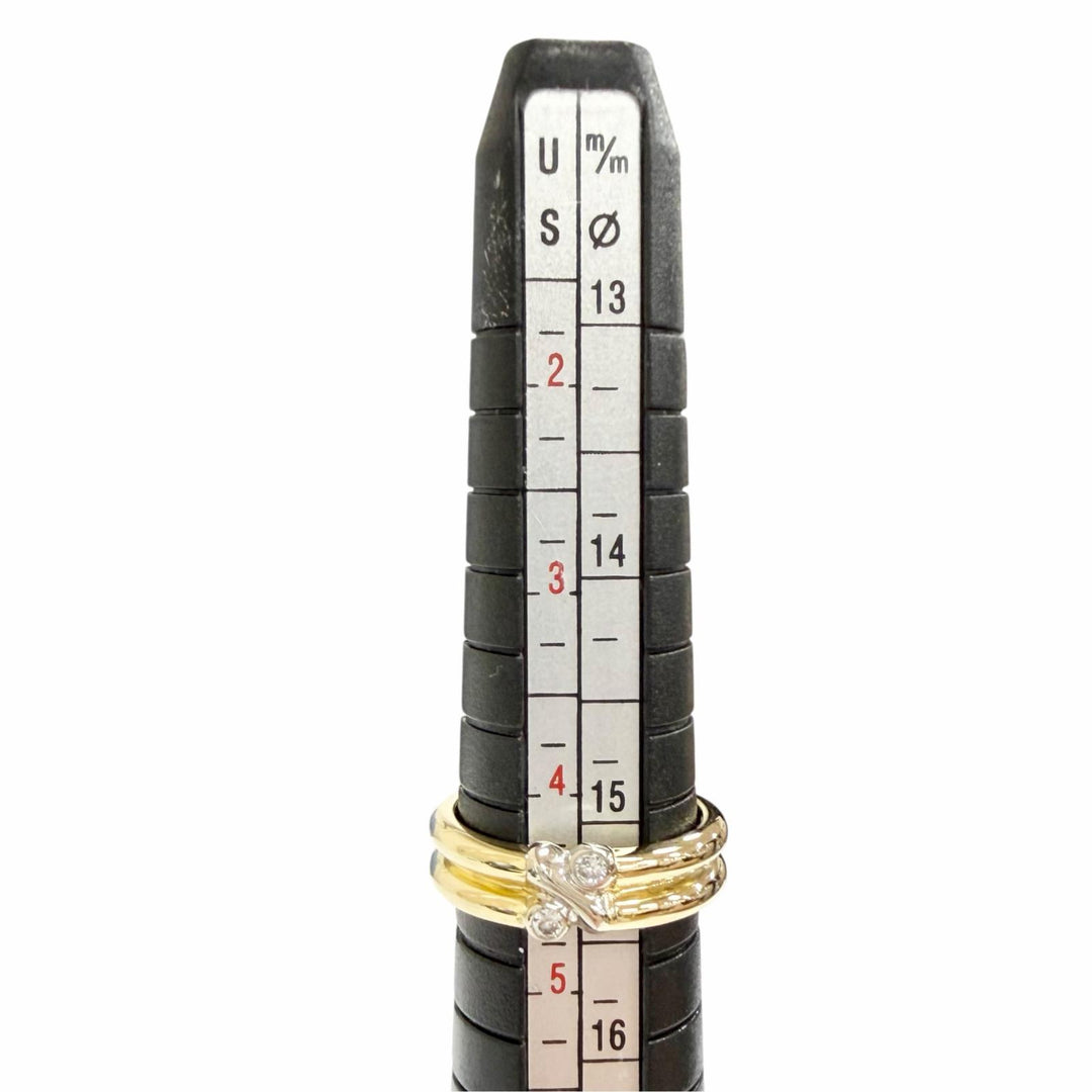 Excellent TIFFANY&Co. Ring ring Signature ring Diamond combination 750YG/WG