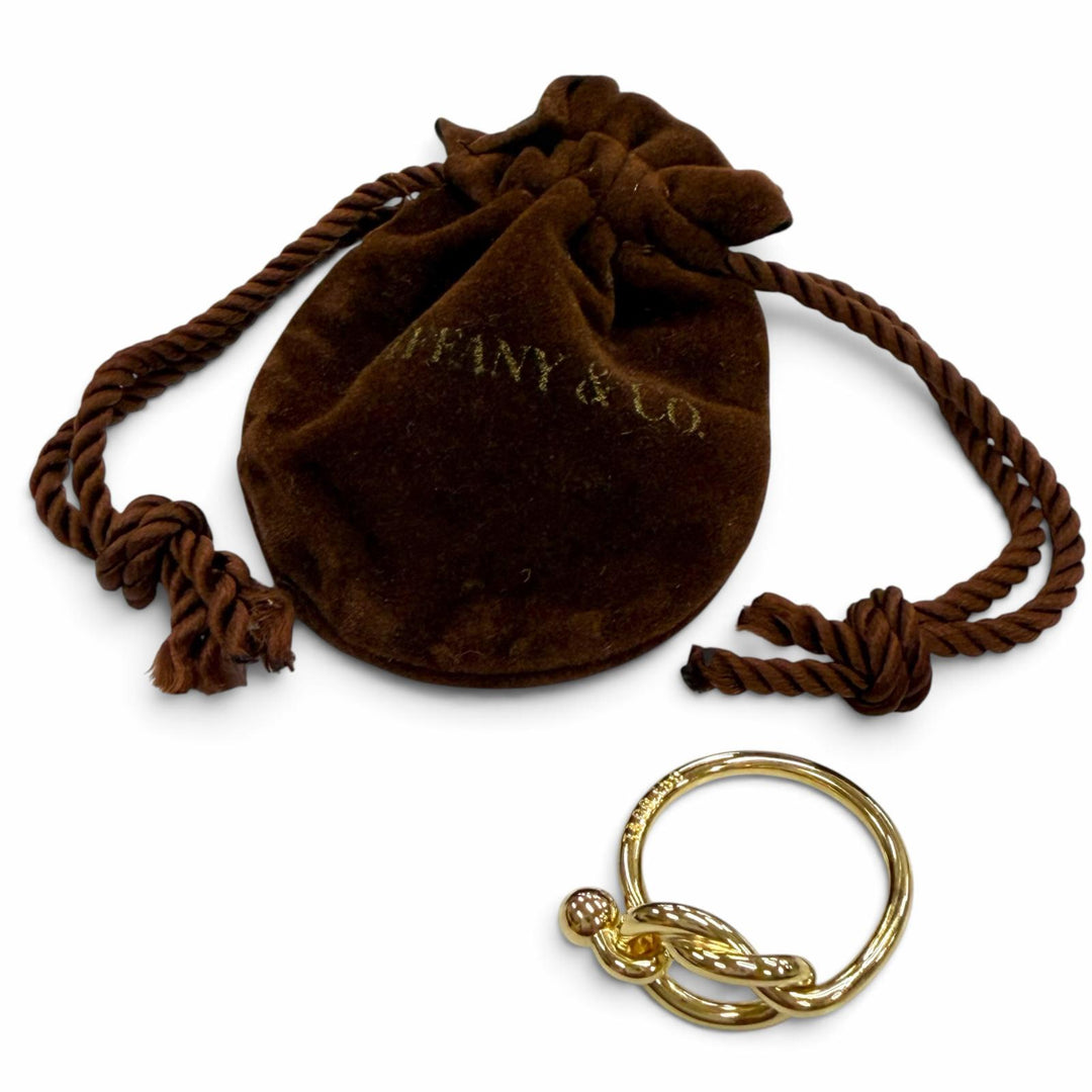Excellent TIFFANY&Co. Ring ring Love knot Yellow Gold 750 Women