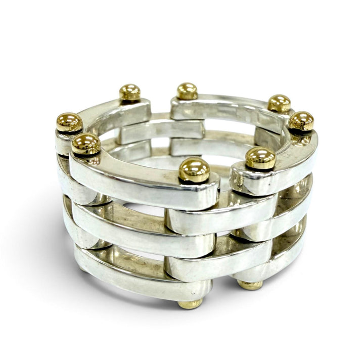 Great TIFFANY&Co. Ring ring Gate Link Ring combination Silver 925 Women