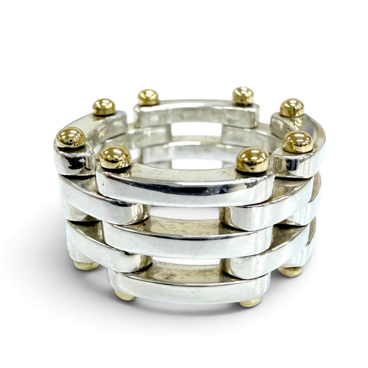 Great TIFFANY&Co. Ring ring Gate Link Ring combination Silver 925 Women