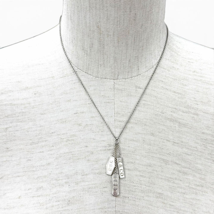 Very Good TIFFANY&Co. Necklace 1837 Element Triple Tag Silver 925 Women