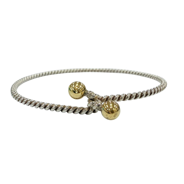 Great TIFFANY&Co. Bangle Double Eye Twist Bangle Combi bracelet Silver 925 Women