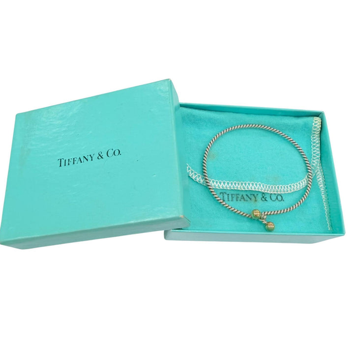 Great TIFFANY&Co. Bangle Double Eye Twist Bangle Combi bracelet Silver 925 Women