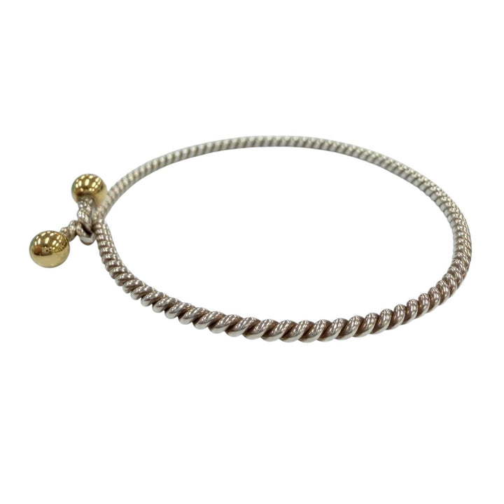 Great TIFFANY&Co. Bangle Double Eye Twist Bangle Combi bracelet Silver 925 Women