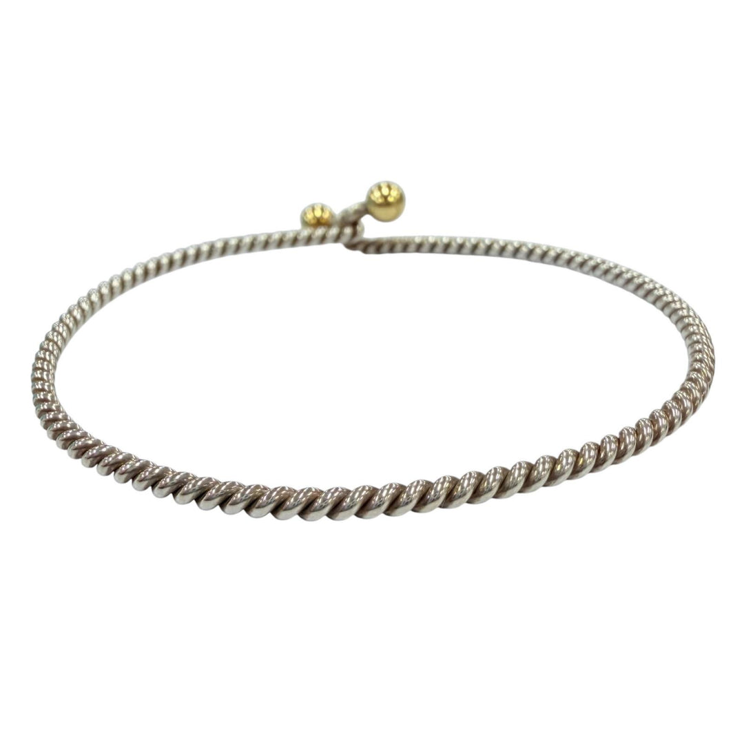Great TIFFANY&Co. Bangle Double Eye Twist Bangle Combi bracelet Silver 925 Women