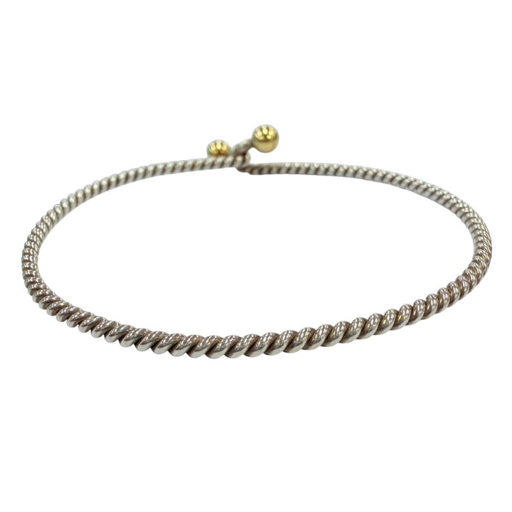 Great TIFFANY&Co. Bangle Double Eye Twist Bangle Combi bracelet Silver 925 Women