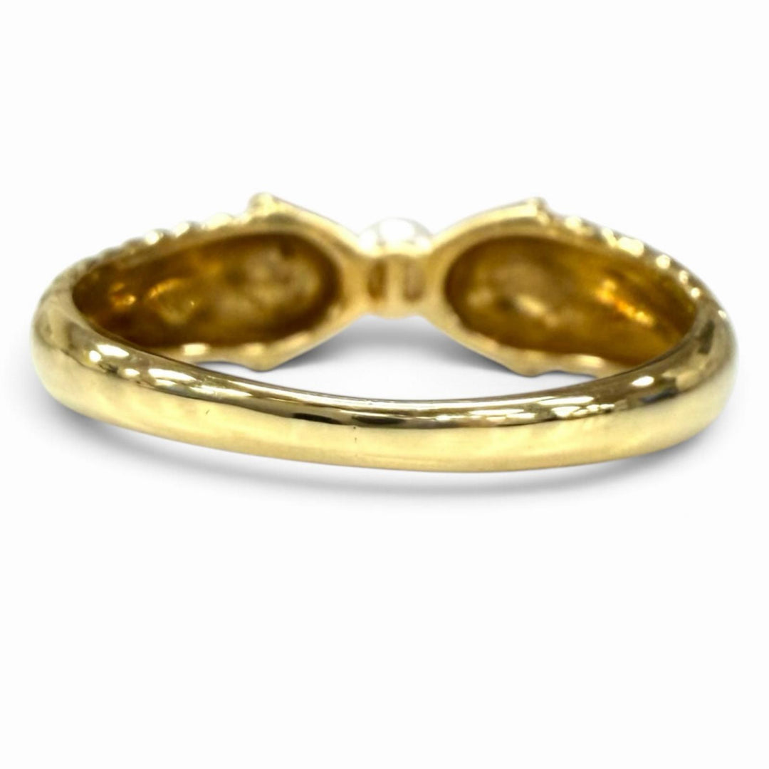 Excellent DIOR Ring ring Ribbon design gold 750 Women