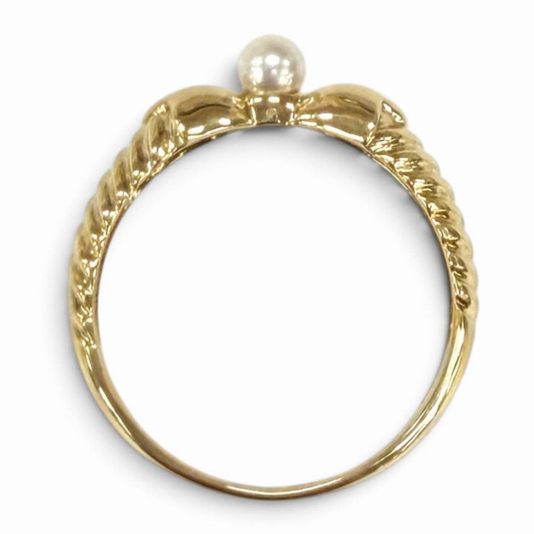 Excellent DIOR Ring ring Ribbon design gold 750 Women