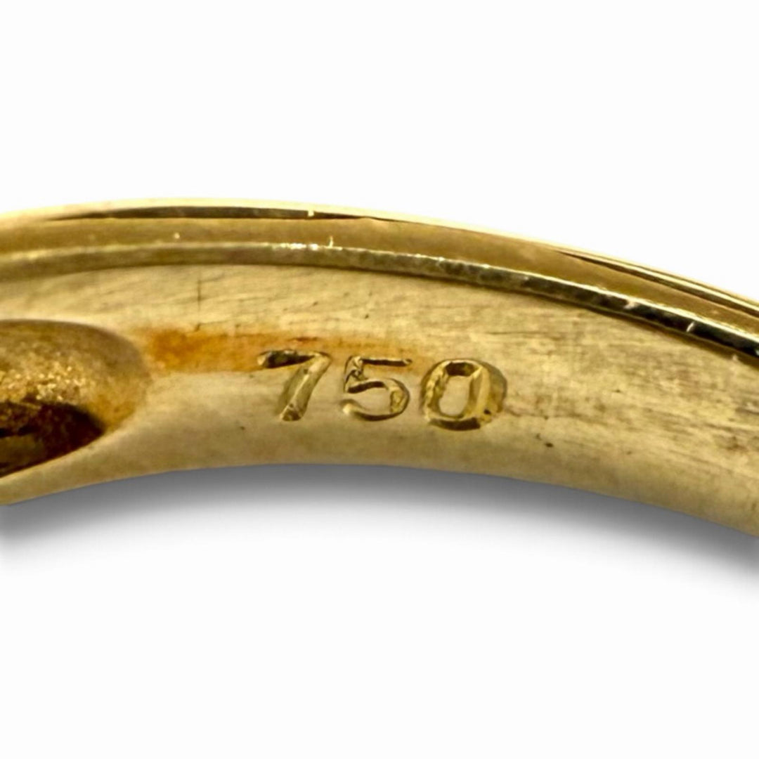 Excellent DIOR Ring ring Ribbon design gold 750 Women