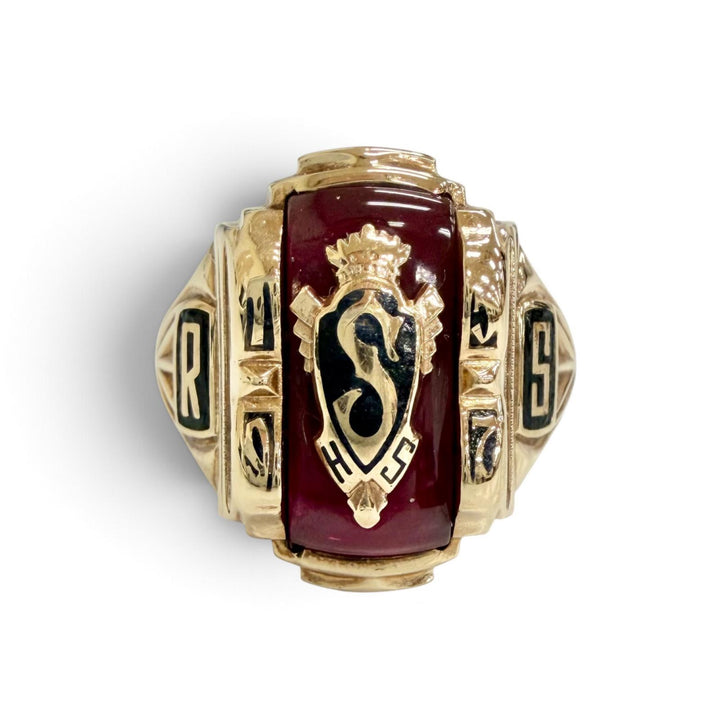 Very Good JOSTEN 1957 Rutland Senior Secondary College Ring gold 10K mens