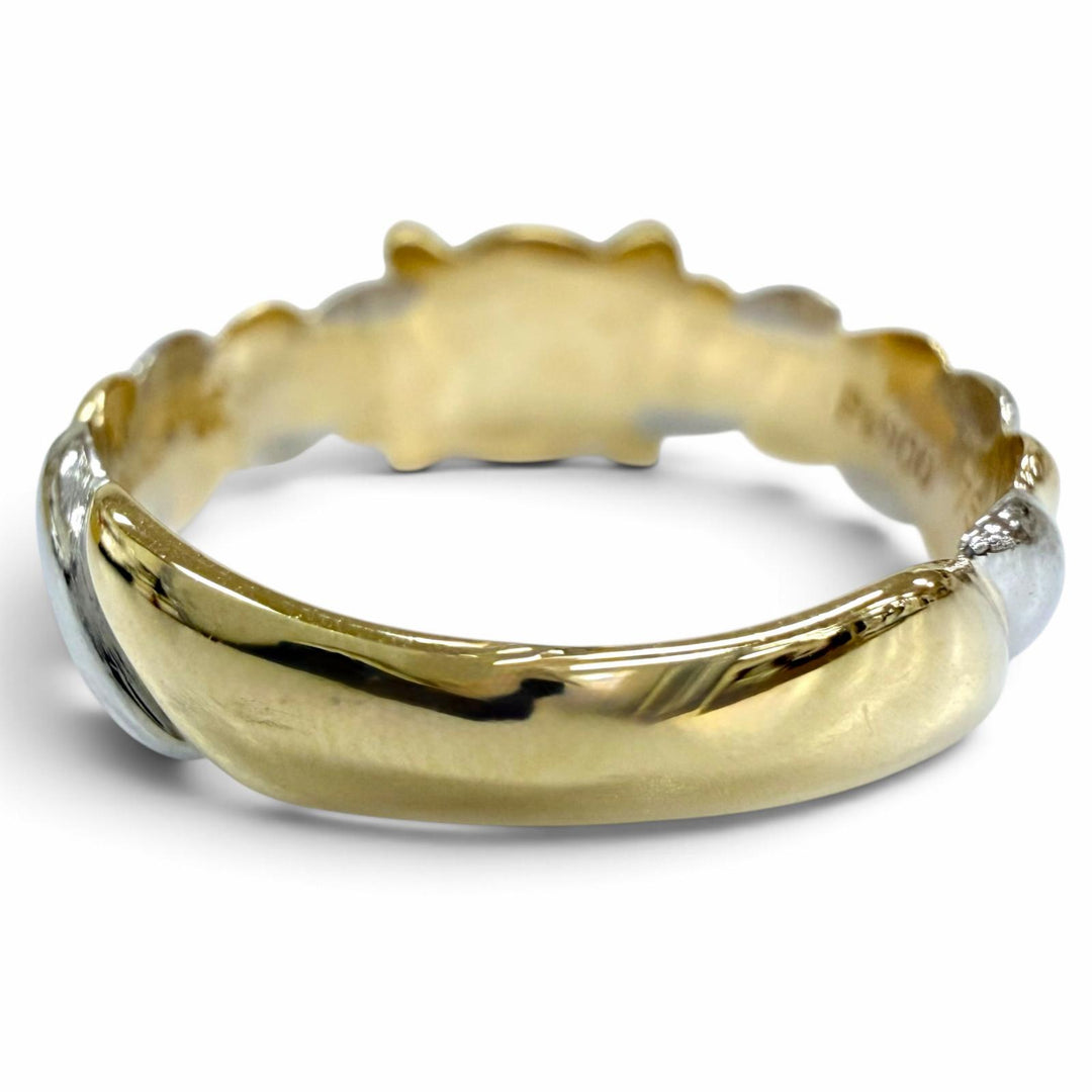 Great CELINE Ring ring PT900 Macadam Yellow Gold 750 Women