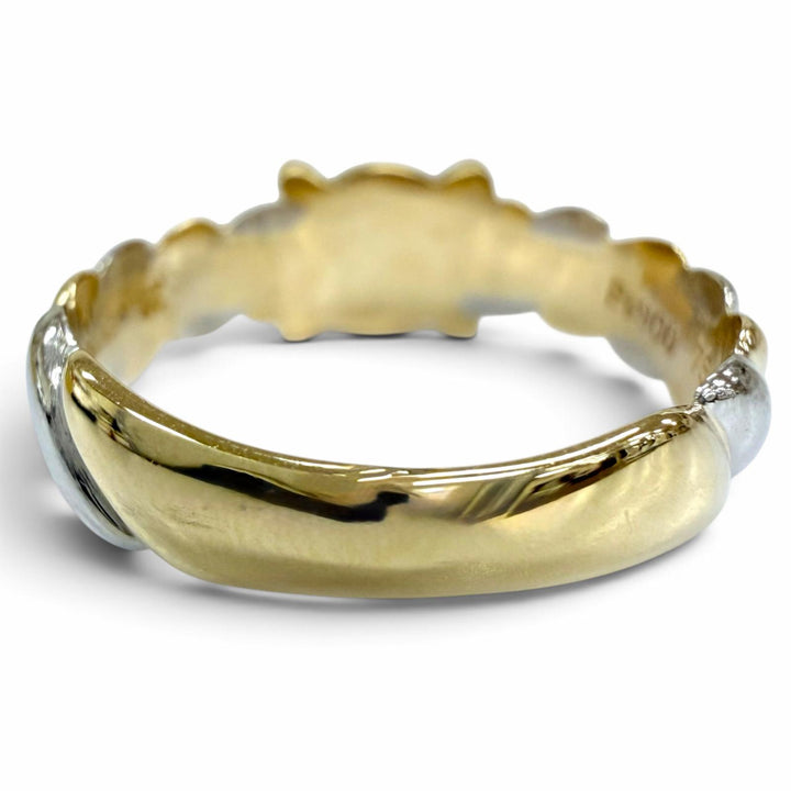 Great CELINE Ring ring PT900 Macadam Yellow Gold 750 Women