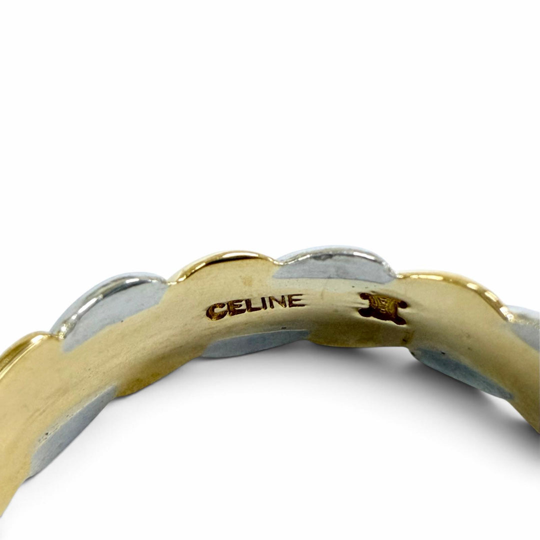 Great CELINE Ring ring PT900 Macadam Yellow Gold 750 Women