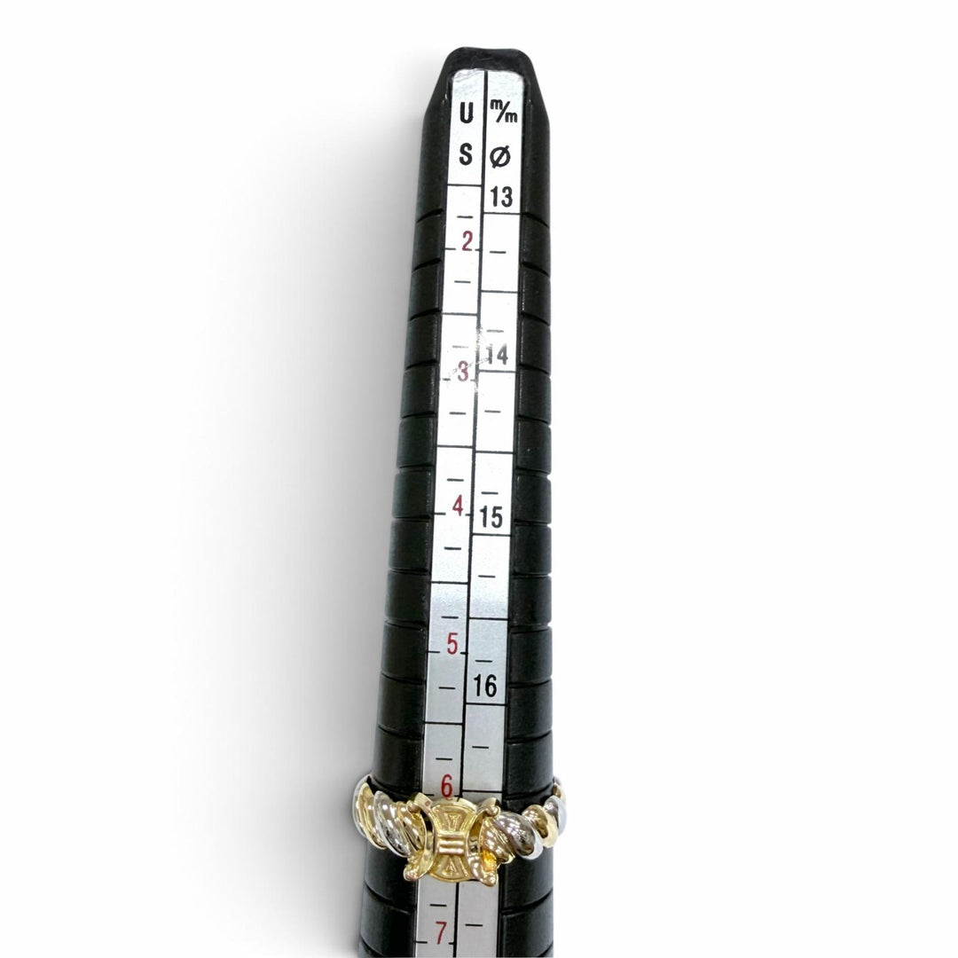 Great CELINE Ring ring PT900 Macadam Yellow Gold 750 Women
