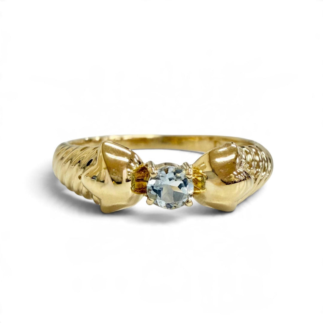Excellent Christian Dior Ring ring Ribbon motif gold 750 Women
