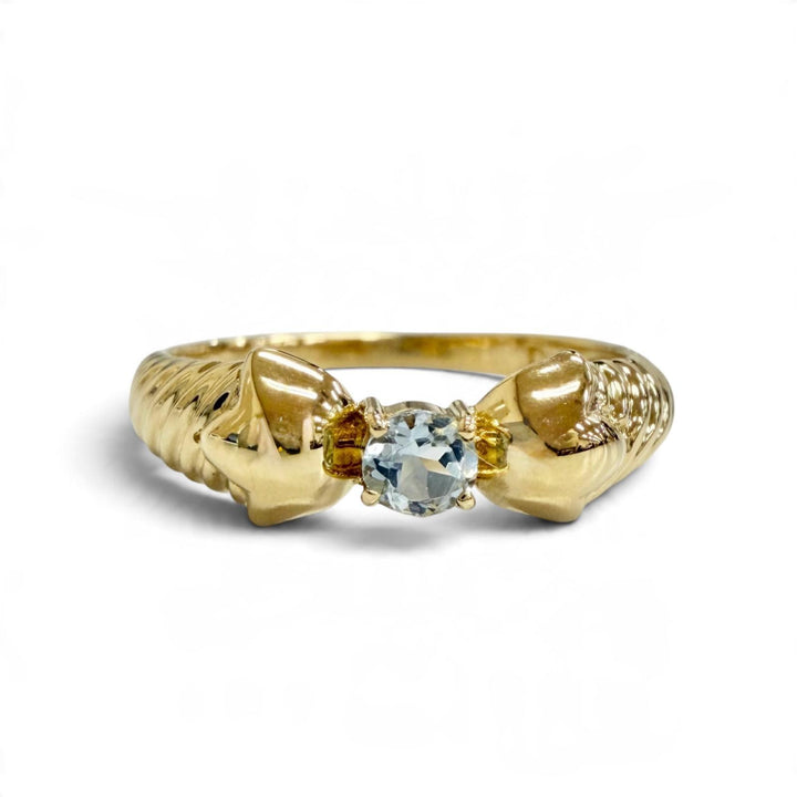 Excellent Christian Dior Ring ring Ribbon motif gold 750 Women
