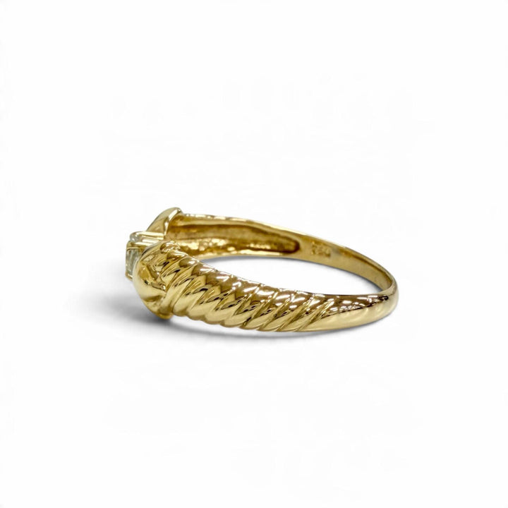 Excellent Christian Dior Ring ring Ribbon motif gold 750 Women