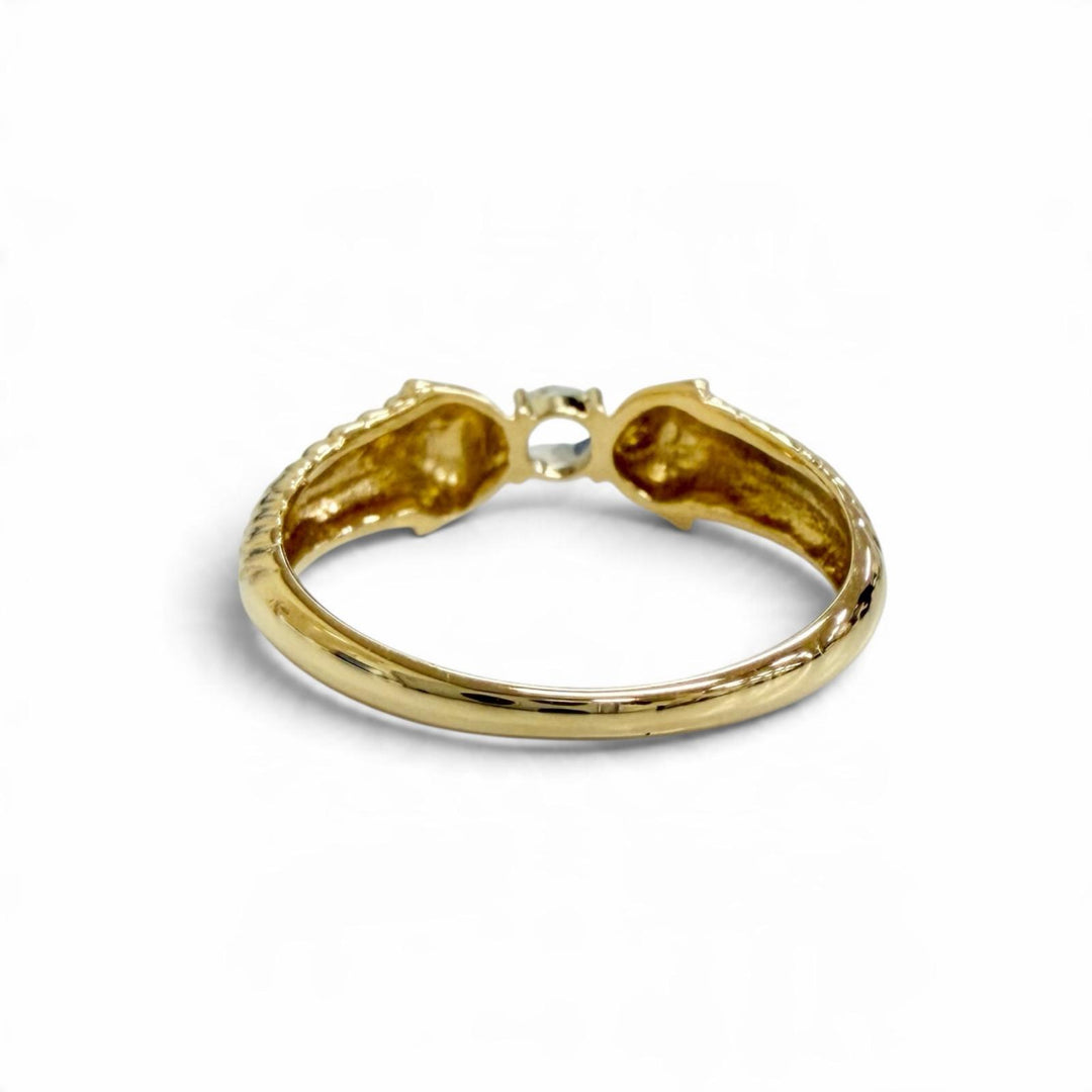 Excellent Christian Dior Ring ring Ribbon motif gold 750 Women