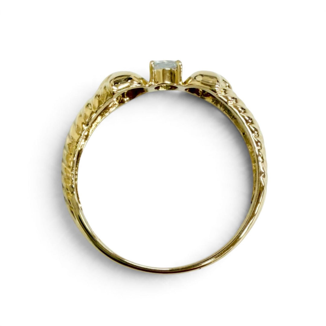 Excellent Christian Dior Ring ring Ribbon motif gold 750 Women