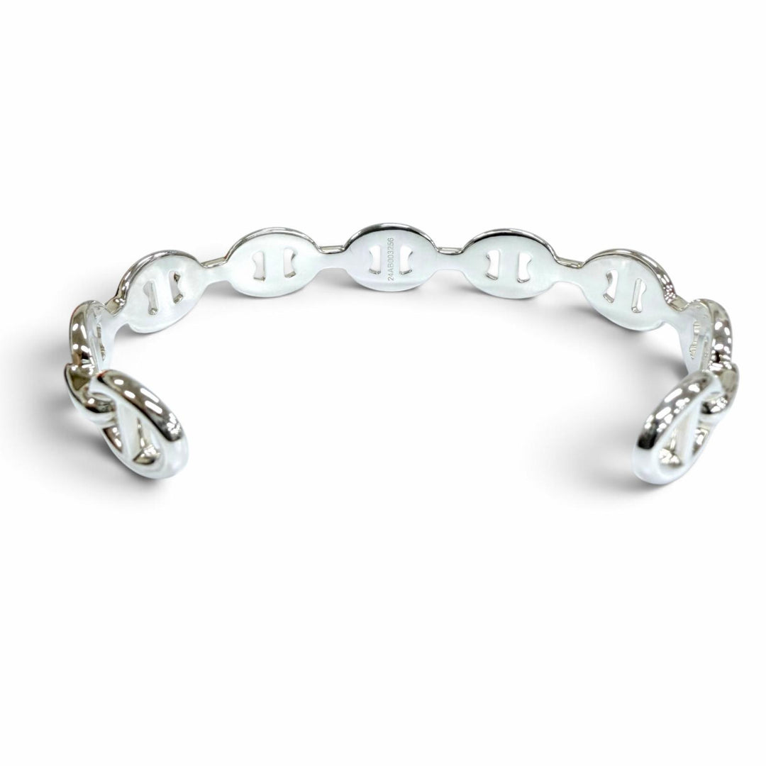 Excellent HERMES Bangle Shane D'ancle Anchenée ST Bracelet with cross AG925