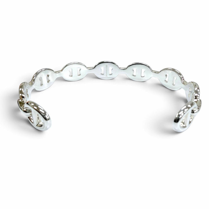 Excellent HERMES Bangle Shane D'ancle Anchenée ST Bracelet with cross AG925