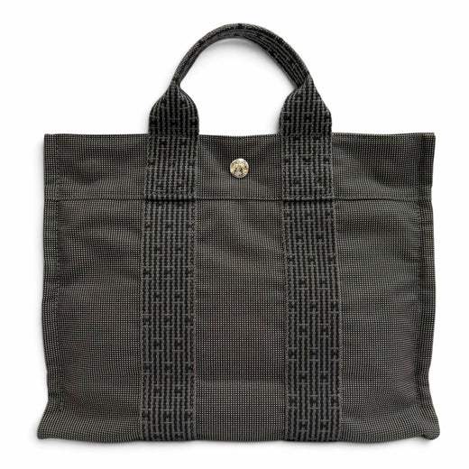Great HERMES Handbag Her Line Tote PM Serie Button Canvas Tote Bag gray