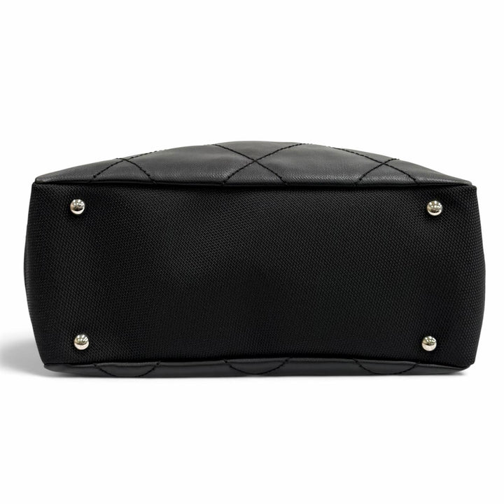 Excellent CHANEL Tote Bag Paris Biarritz PM black Coated canvas Women A34208