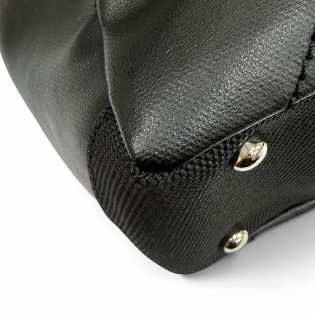 Excellent CHANEL Tote Bag Paris Biarritz PM black Coated canvas Women A34208