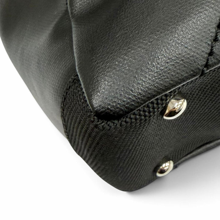 Excellent CHANEL Tote Bag Paris Biarritz PM black Coated canvas Women A34208