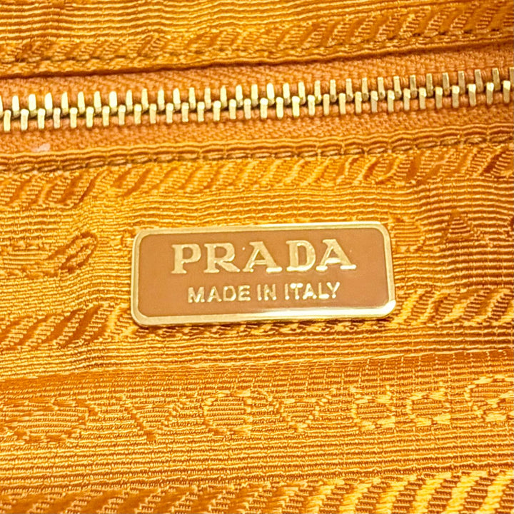 Excellent PRADA Shoulder Bag Triangle logo, soft grain leather Brown 1BC238