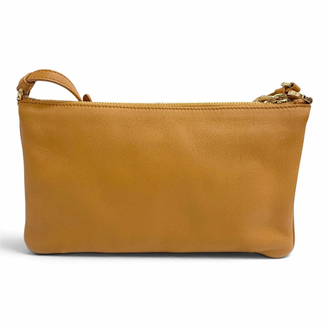 Excellent PRADA Shoulder Bag Triangle logo, soft grain leather Brown 1BC238